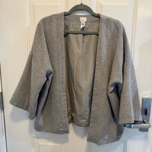 a new day Gray Kimono Style Jacket with Three-Quarter Sleeves